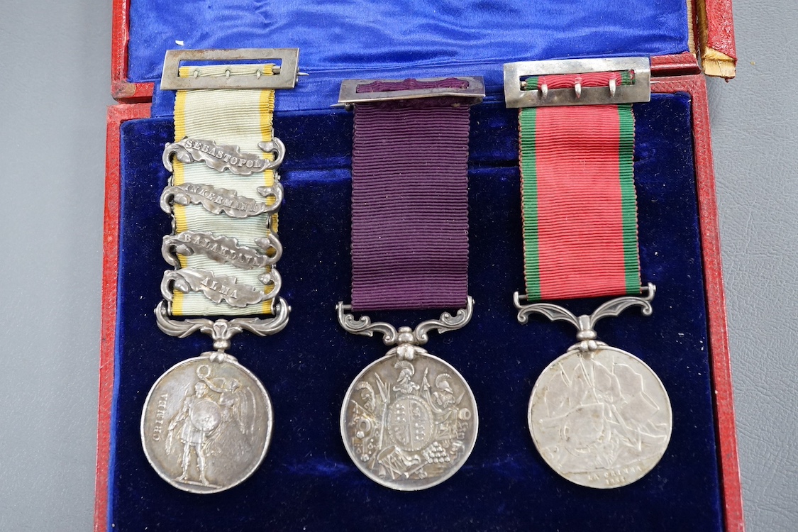 A Crimea VR medal group, comprising three medals to M. Lepper 1st Battalion, 10th foot